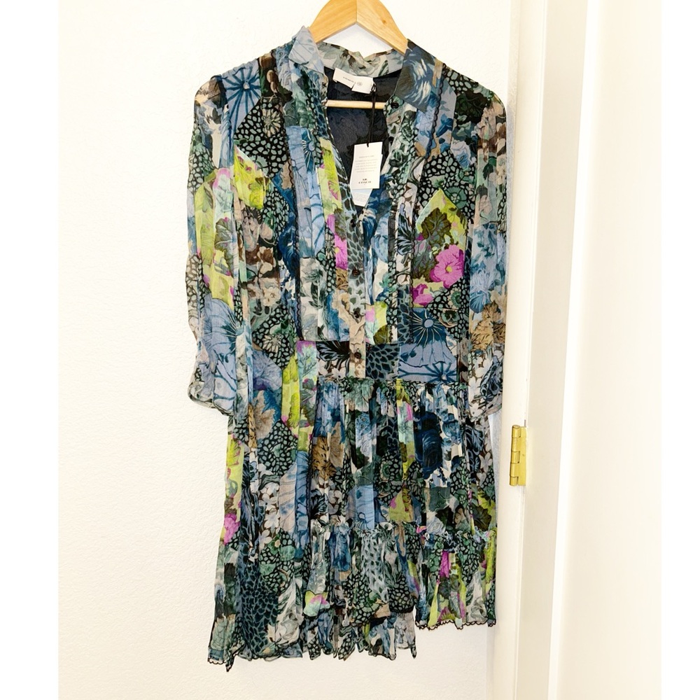 NwT COACH 1941 x KAFFE Fassett Silk Assymetrical Floral Dress SZ: 2 (Small)